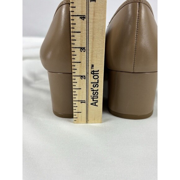 Michael Kors Heels Nude Tan 8.5 M Round Toe Block Heel Pumps Bow - Picture 4 of 11